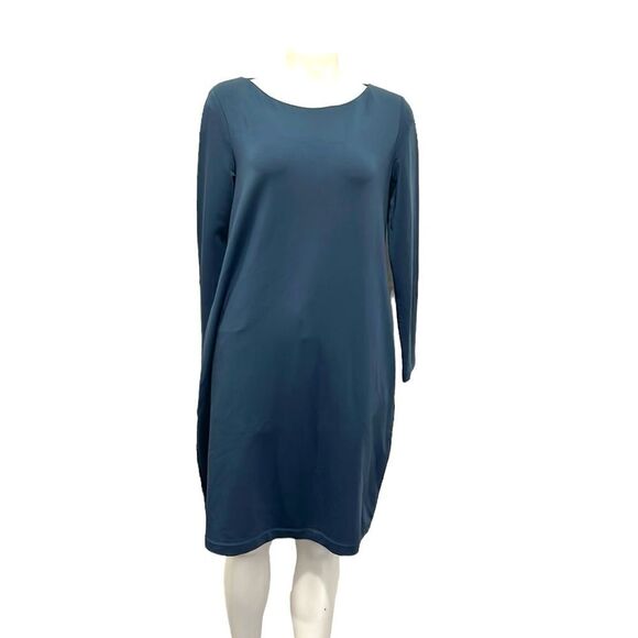 COS midi elastic waist dress in blue size Medium - Picture 2 of 10